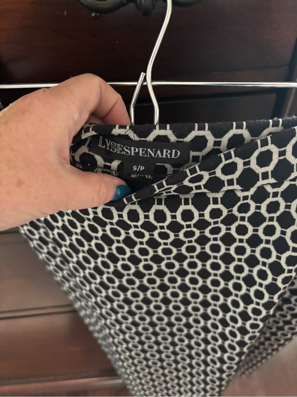 Lysse Spenard Black & White Geometric Pencil Skirt – Size Small